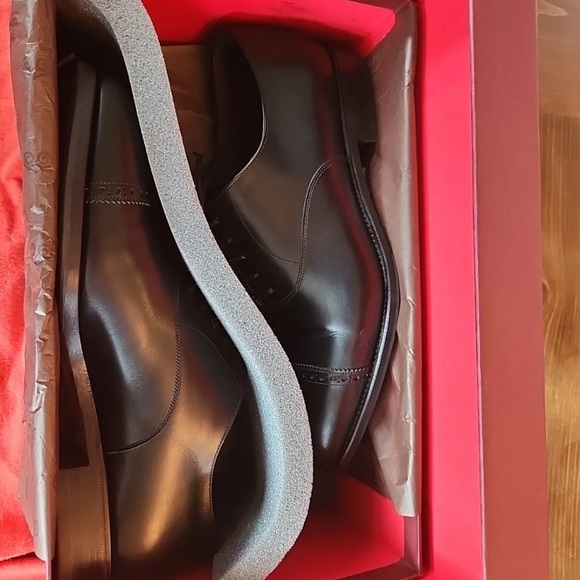 Black Carmina Cap Toe Oxfords 80201 Rain UK8 - Picture 4 of 4